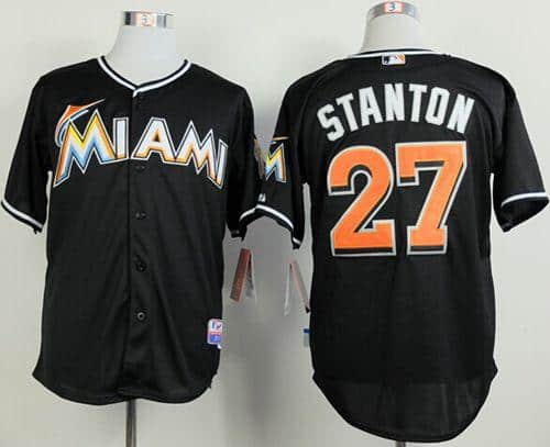 Marlins #27 Giancarlo Stanton Black 2012 Alternate Stitched Jersey