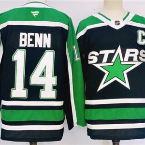 Dallas Stars #14 Jamie Benn Black 2024-25 Reverse Retro Stitched Jersey