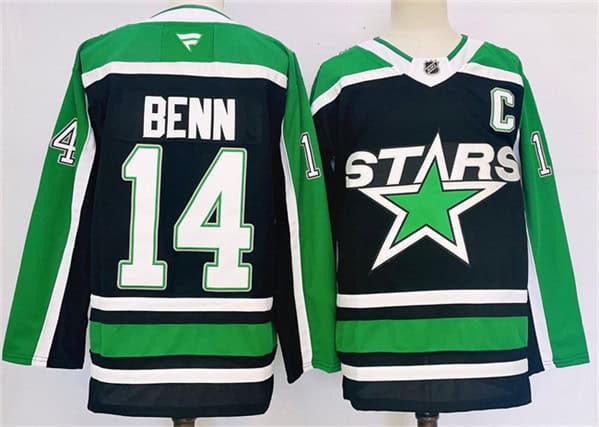 Dallas Stars #14 Jamie Benn Black 2024-25 Reverse Retro Stitched Jersey