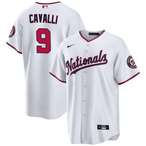 Washington Nationals #9 Cade Cavalli White Cool Base Stitched Jersey