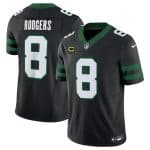 New York Jets #8 Aaron Rodgers Black 2024 F.U.S.E. With 4-Star C Patch Vapor Limited Stitched Jersey