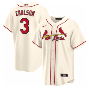 St. Louis Cardinals #3 Dylan Carlson Cream Cool Base Stitched Jersey