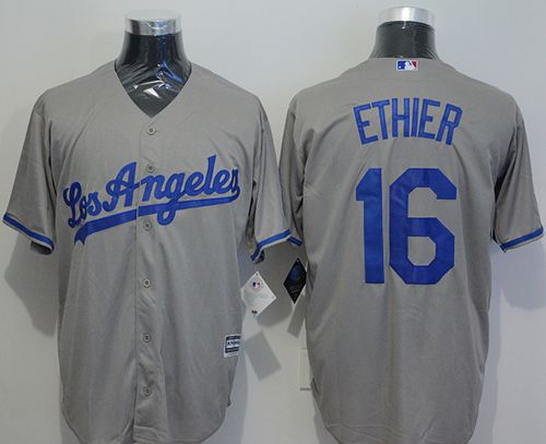 Dodgers #16 Andre Ethier Grey New Cool Base Stitched Jersey