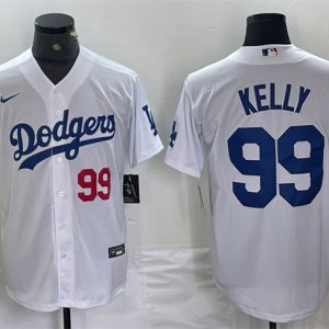 Los Angeles Dodgers #99 Joe Kelly White Cool Base Stitched Jersey