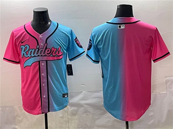 Las Vegas Raiders Blank Pink Blue Limited Stitched Jersey