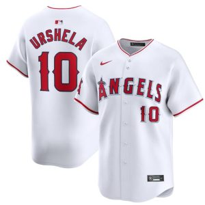 Los Angeles Angels #10 Gio Urshela White Home Limited Stitched Jersey