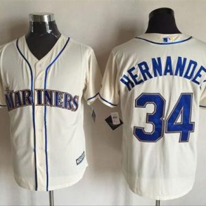 Mariners #34 Felix Hernandez Cream New Cool Base Stitched Jersey