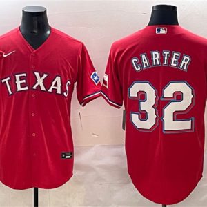 Texas Rangers #32 Evan Carter Red Cool Base Stitched Jersey