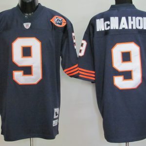 Mitchell Ness Bears #9 Jim McMahon Blue With Big Number Stitched Throwback Jersey