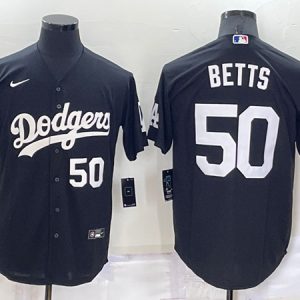 Los Angeles Dodgers #50 Mookie Betts Black Cool Base Stitched Jersey