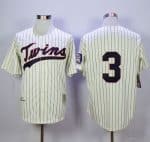 Mitchell And Ness Twins #3 Harmon Killebrew Cream Black Strip Stitched Jersey