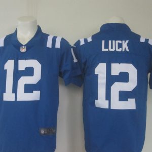 Colts #12 Andrew Luck Blue Limited Rush Stitched Nike Jersey