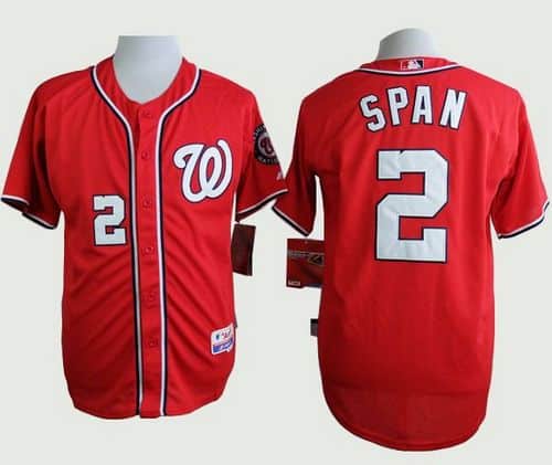 Nationals #2 Denard Span Red Cool Base Stitched Jersey