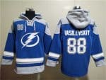 Tampa Bay Lightning #88 Andrei Vasilevskiy Blue Ageless Must-Have Lace-Up Pullover Hoodie