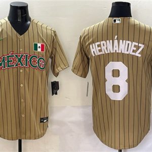 Mexico #8 Enrique Hernandez Tan 2023 World Classic Stitched Jersey