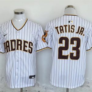 San Diego Padres #23 Fernando Tatis Jr. White Stitched Jersey
