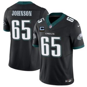 Philadelphia Eagles #65 Lane Johnson Black 2025 F.U.S.E. With 4-Star C Patch Vapor Untouchable Limited Throwback Stitched Jersey