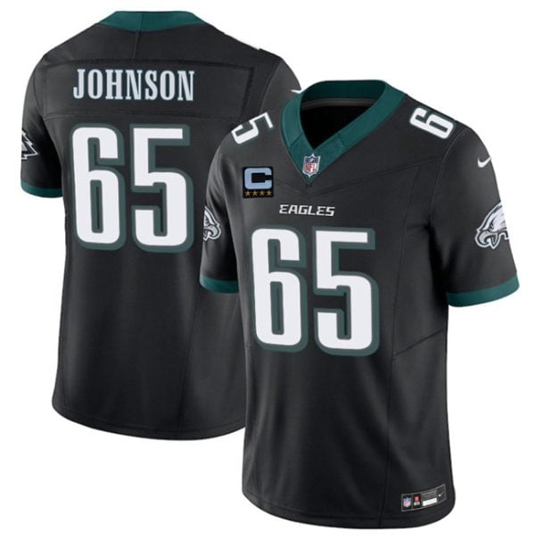 Philadelphia Eagles #65 Lane Johnson Black 2025 F.U.S.E. With 4-Star C Patch Vapor Untouchable Limited Throwback Stitched Jersey