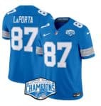Detroit Lions #87 Sam LaPorta Blue 2024 NFC North Champions F.U.S.E. Vapor Limited Stitched Jersey