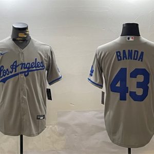 Los Angeles Dodgers #43 Anthony Banda Gray Cool Base Stitched Jersey