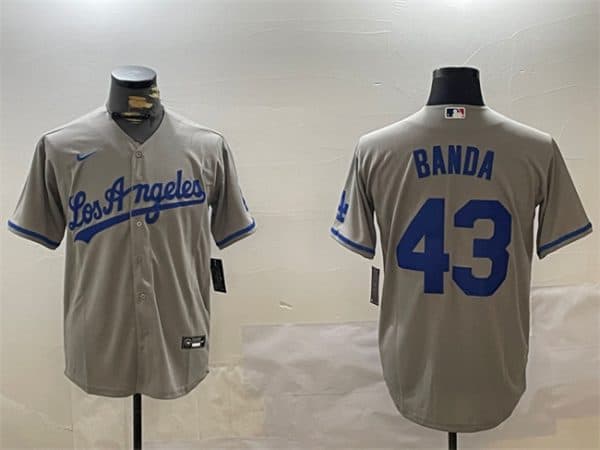 Los Angeles Dodgers #43 Anthony Banda Gray Cool Base Stitched Jersey