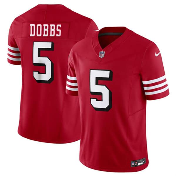 San Francisco 49ers #5 Josh Dobbs New Red 2024 F.U.S.E. Vapor Untouchable Limited Stitched Jersey