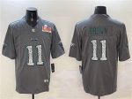 Philadelphia Eagles #11 A.J. Brown Gray 2025 Super Bowl LIX Patch Fashion Vapor Untouchable Limited Stitched Jersey