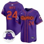 New York Mets #24 Willie Mays Purple Grimace V2 Vapor Limited Stitched Jersey