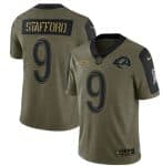 Los Angeles Rams #9 Matthew Stafford 2021 Olive Salute To Service Limited Stitched Jersey