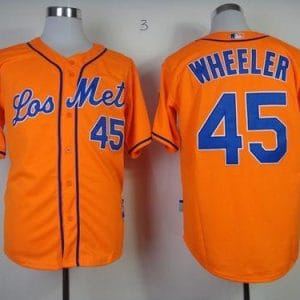 Mets #45 Zack Wheeler Orange Los Mets Cool Base Stitched Jersey
