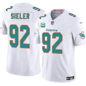 Miami Dolphins #92 Zach Sieler White 2025 F.U.S.E. With 2-Star C Patch Vapor Limited Stitched Jersey