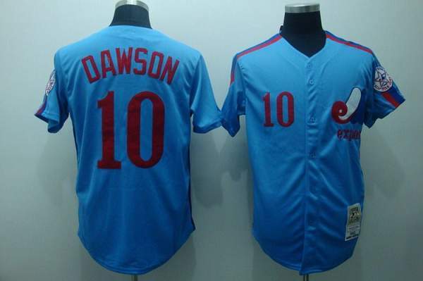 Mitchell And Ness Expos #10 Andre Dawson Stitched Blue Throwback Jersey
