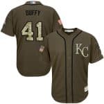Royals #41 Danny Duffy Green Salute To Service Stitched Jersey