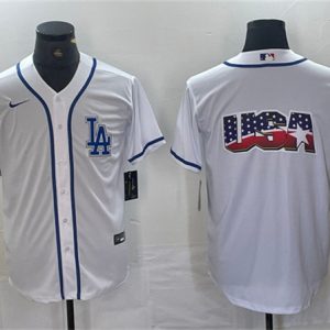 Los Angeles Dodgers Team Big Logo White Cool Base Stitched Jersey
