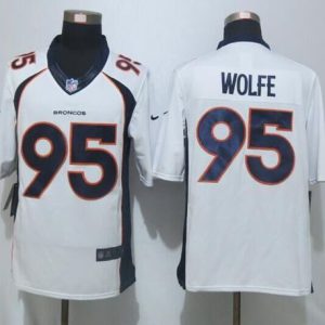 Broncos #95 Derek Wolfe White Stitched New Limited Nike Jersey