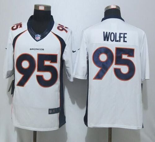 Broncos #95 Derek Wolfe White Stitched New Limited Nike Jersey