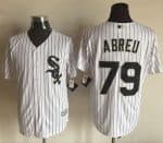 White Sox #79 Jose Abreu White(Black Strip) New Cool Base Stitched Jersey