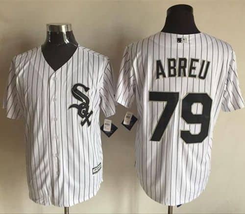 White Sox #79 Jose Abreu White(Black Strip) New Cool Base Stitched Jersey