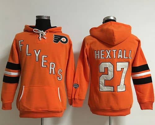 Philadelphia Flyers #27 Ron Hextall Orange Old Time Heidi NHL Hoodie