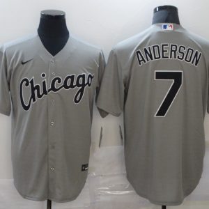 Chicago White Sox #7 Tim Anderson Grey Cool Base Stitched Jersey