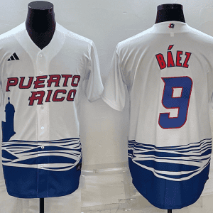 Puerto Rico #9 Javier B¨¢ez 2023 White World Classic Stitched Jersey