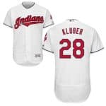 Indians #28 Corey Kluber White Flexbase Authentic Collection Stitched Jersey