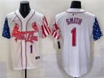 St. Louis Cardinals #1 Ozzie Smith White Independence Day Vapor Premier Limited Stitched Jersey