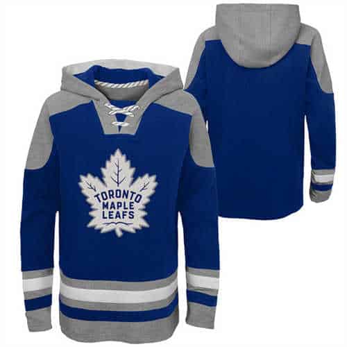 Toronto Maple Leafs Blank Blue Ageless Must-Have Lace-Up Pullover Hoodie