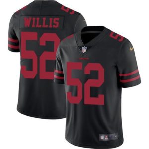 49ers #52 Patrick Willis Black Stitched Limited Rush Jersey