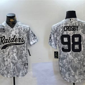 Las Vegas Raiders #98 Maxx Crosby 2024 Arctic Camo Salute To Service Stitched Jersey