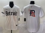 Detroit Tigers Team Big Logo White 'Motor Gothic Edition' Vapor Premier Limited Stitched Jersey