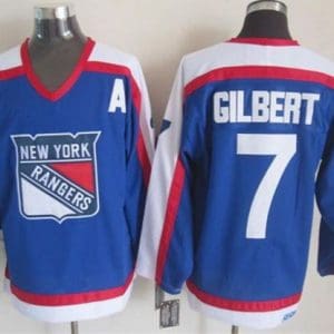 Rangers #7 Rod Gilbert Blue White CCM Throwback Stitched Jersey