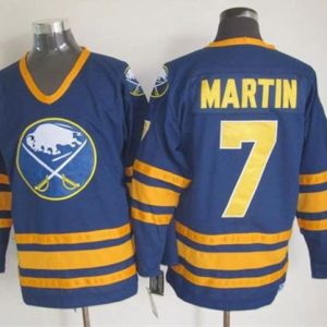 Sabres #7 Rick Martin Navy Blue CCM Throwback Stitched Jersey