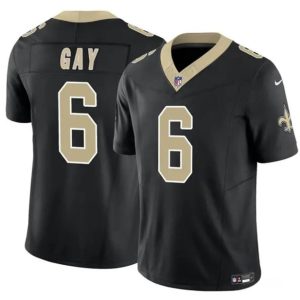 New Orleans Saints #6 Willie Gay Black 2023 F.U.S.E. Vapor Limited Stitched Jersey
